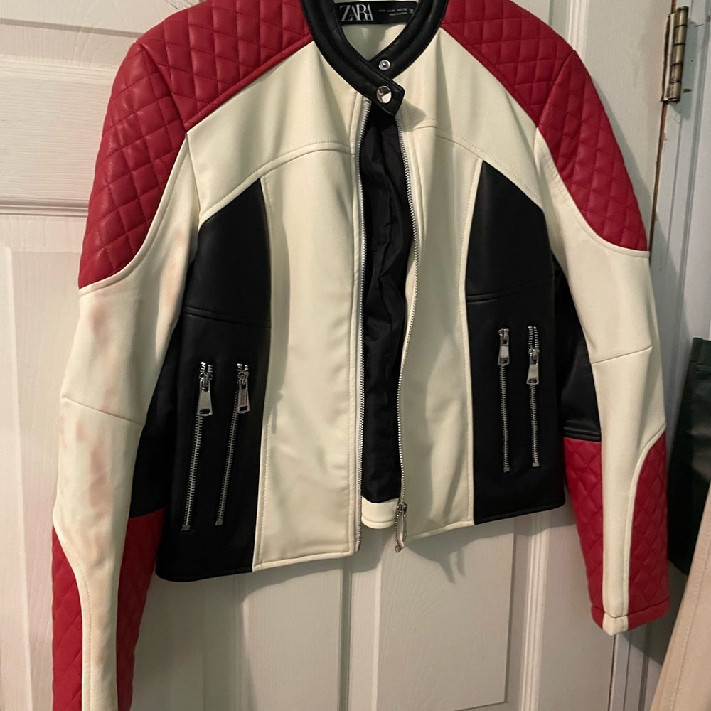 Zara Women's faux leather biker jacket